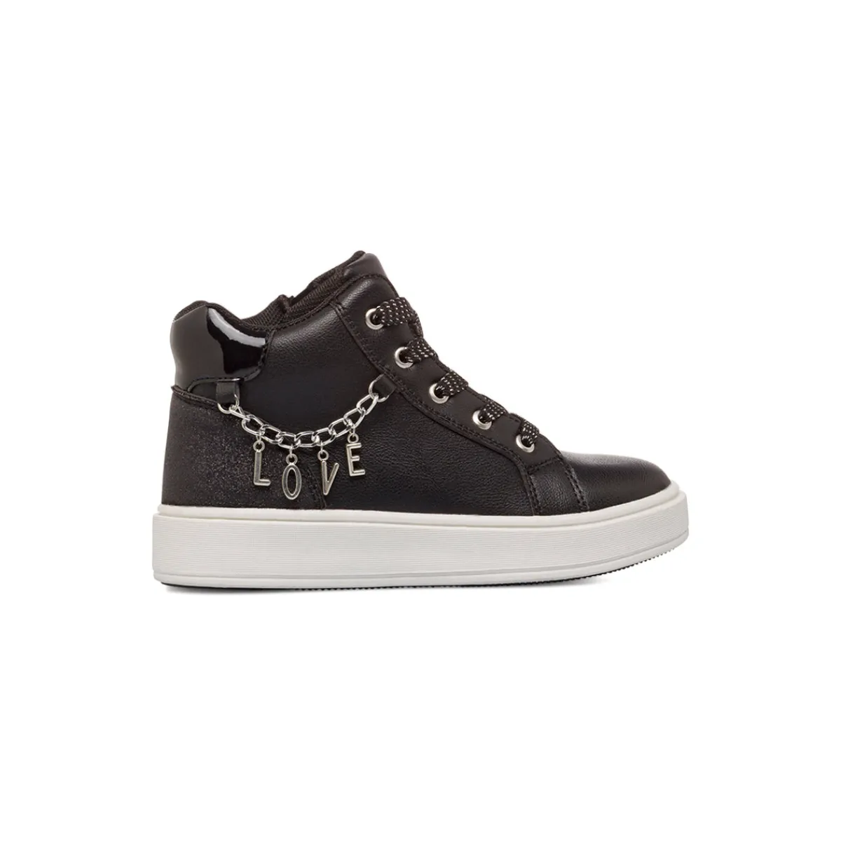 New Sneakers nere da Bambina con catena LOVE Bambino Sneakers Bambina