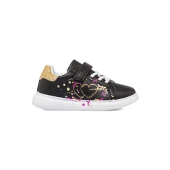 Best Sneakers nere da bambina con dettagli glitter e stampa Bambino Sneakers Bambina|Scarpe Con Strappo Bambina