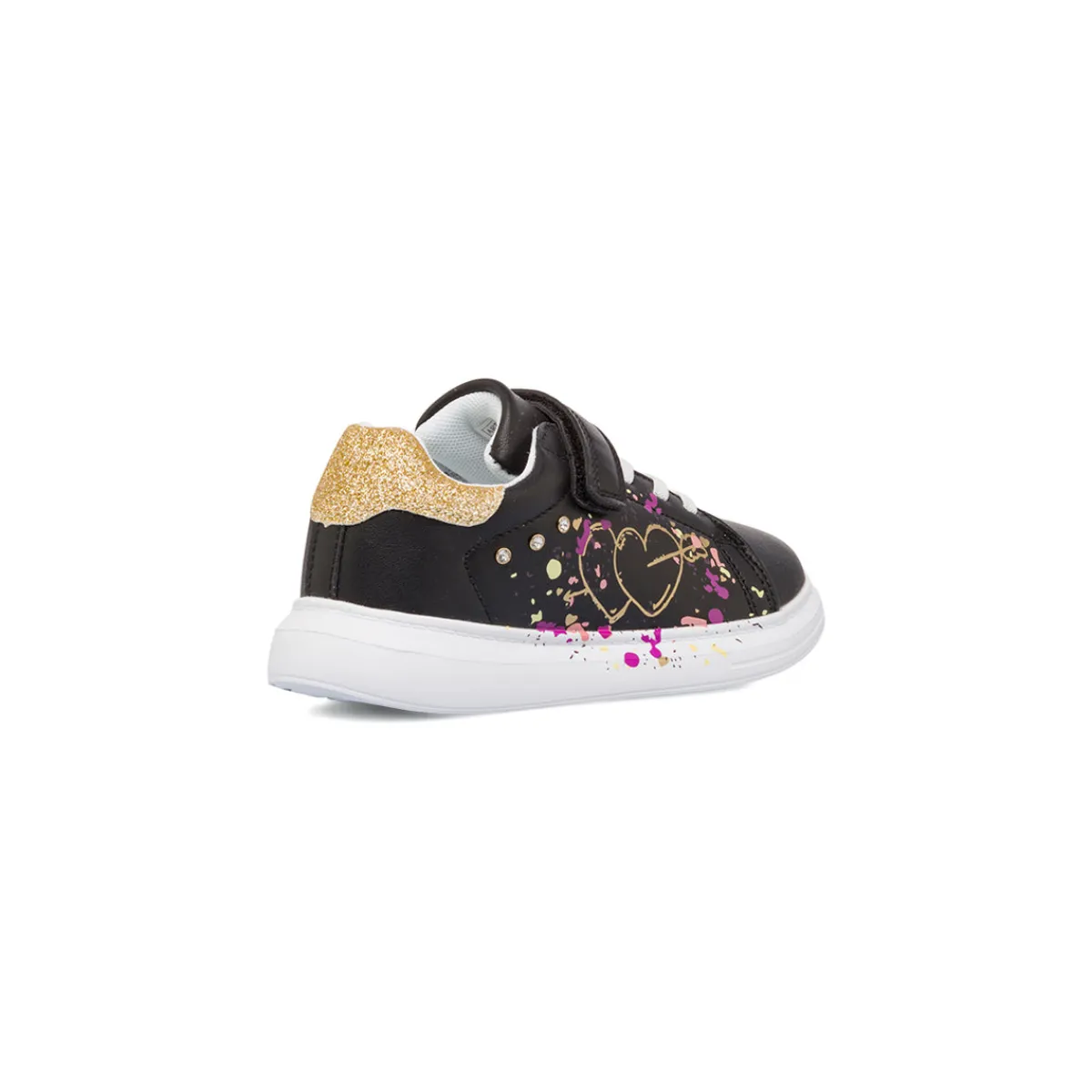 Best Sneakers nere da bambina con dettagli glitter e stampa Bambino Sneakers Bambina|Scarpe Con Strappo Bambina