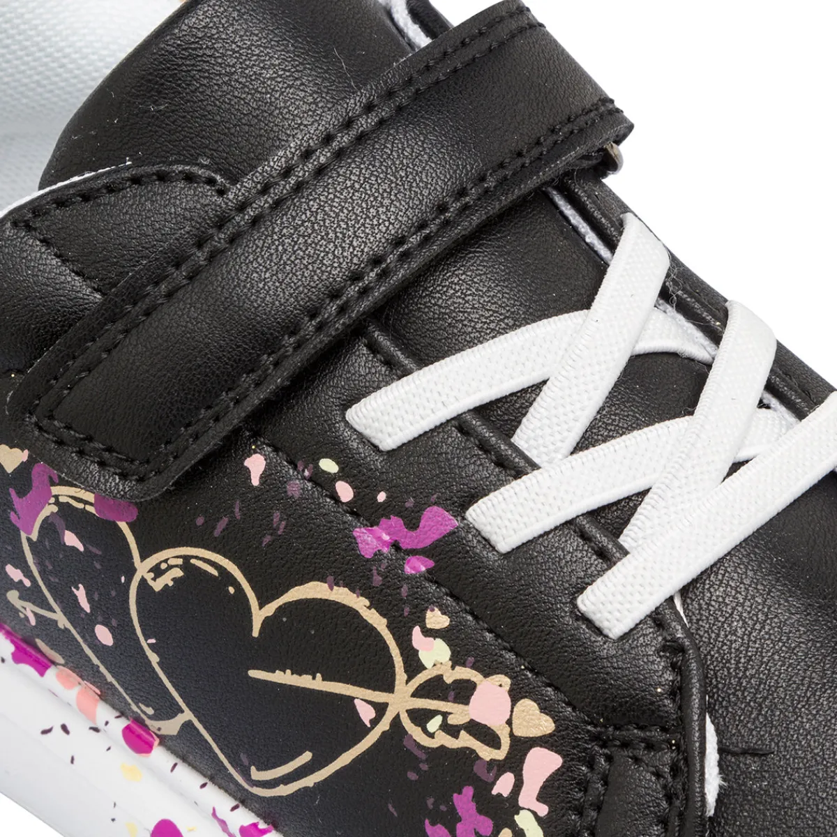 Best Sneakers nere da bambina con dettagli glitter e stampa Bambino Sneakers Bambina|Scarpe Con Strappo Bambina