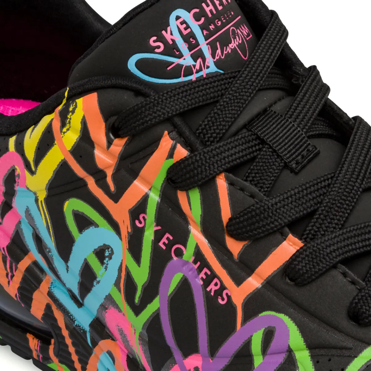 Best Sneakers nere da Donna con stampa cuori multicolore in memory foam Uno Donna Sneakers|Scarpe Sportive