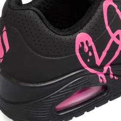 Outlet Sneakers nere da Donna con stampa cuori e soletta memory foam Uno Donna Scarpe Per Camminare|Scarpe Comfort