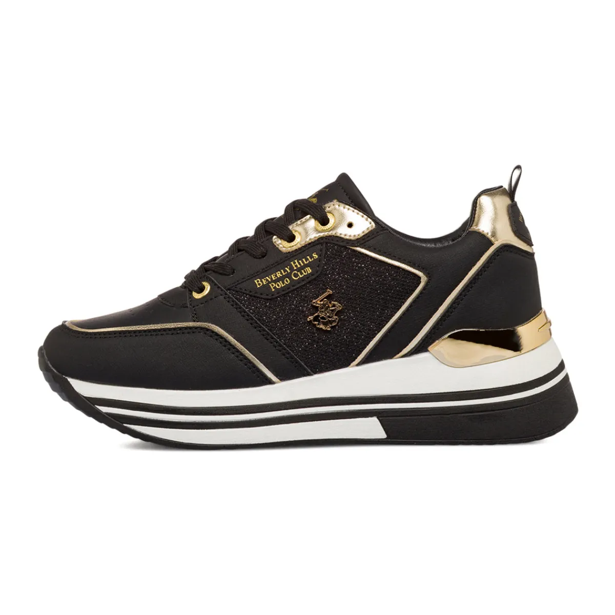 Online Sneakers nere da Donna con dettagli oro Donna Sneakers Donna