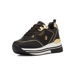 Online Sneakers nere da Donna con dettagli oro Donna Sneakers Donna