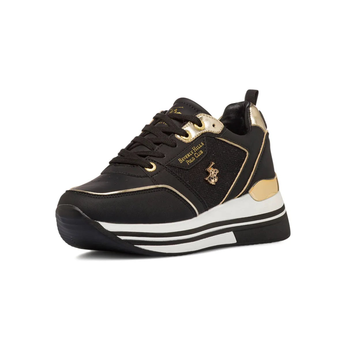 Online Sneakers nere da Donna con dettagli oro Donna Sneakers Donna