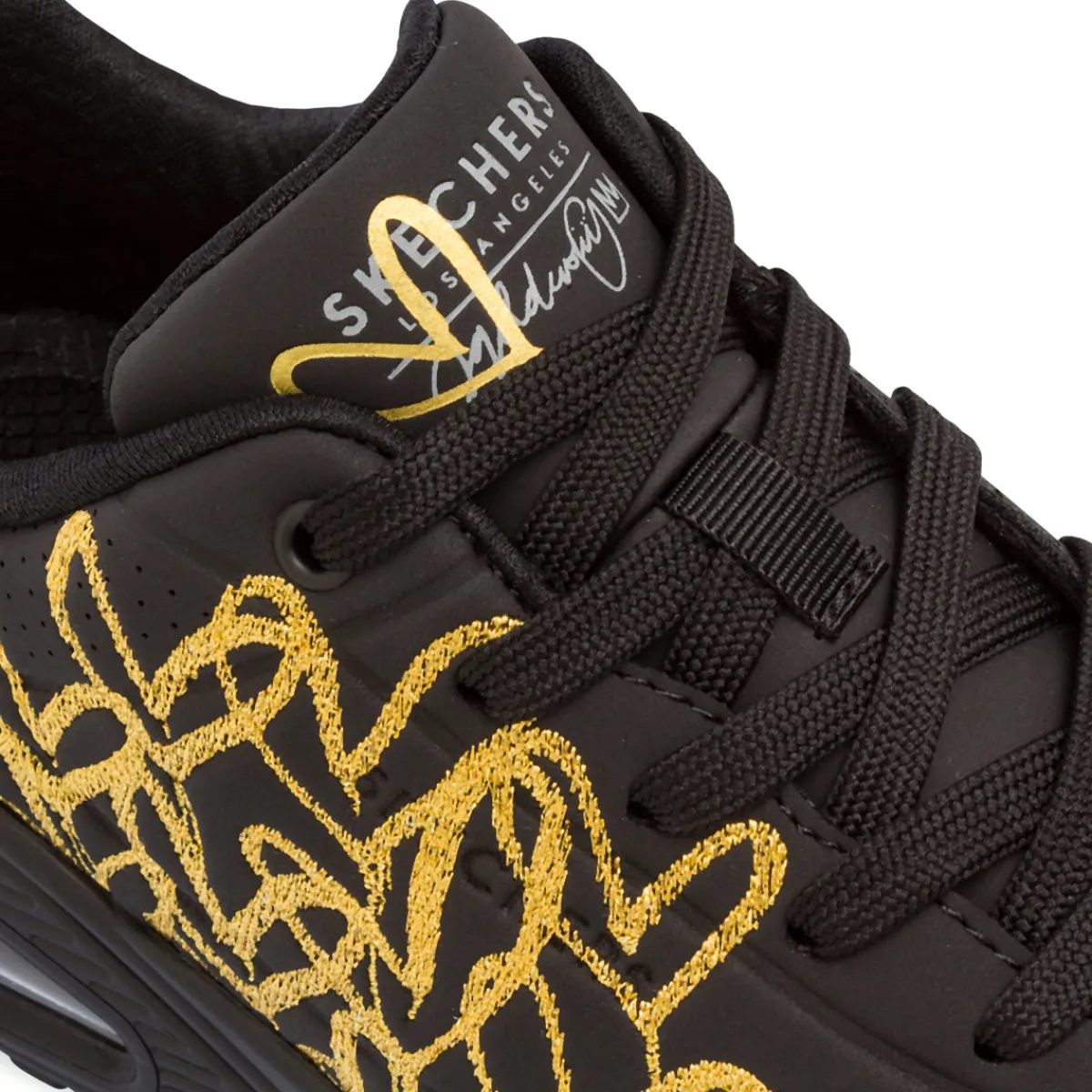 Discount Sneakers nere da Donna con dettagli oro e memory foam Uno Donna Sneakers|Scarpe Per Camminare