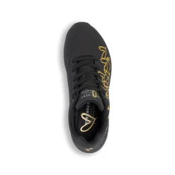 Discount Sneakers nere da Donna con dettagli oro e memory foam Uno Donna Sneakers|Scarpe Per Camminare