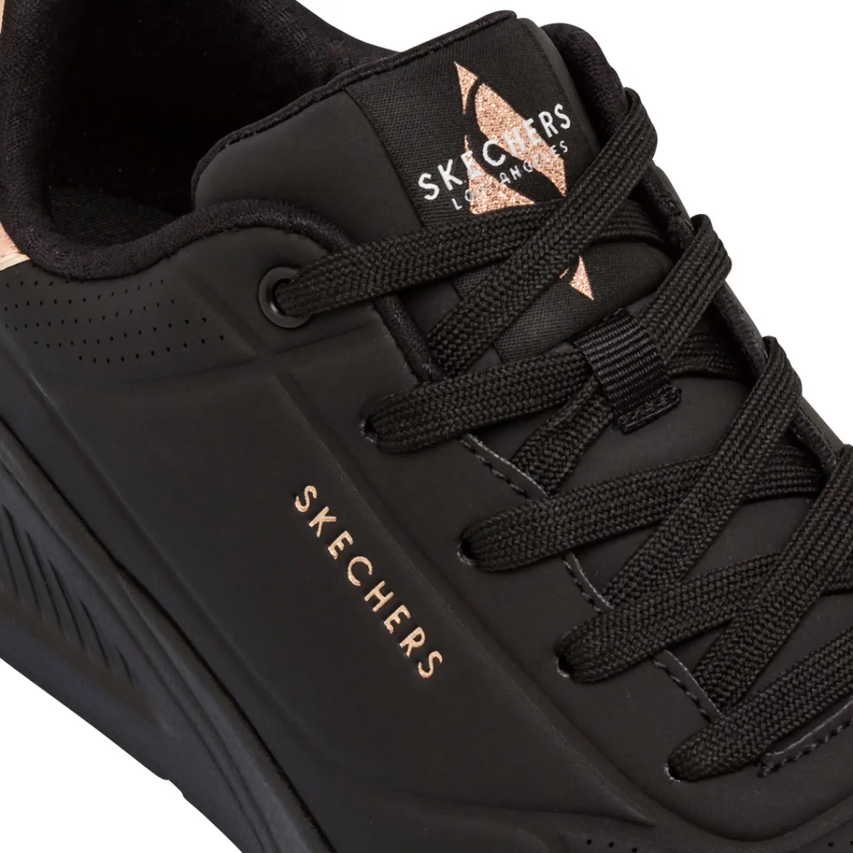 Outlet Sneakers nere da Donna con dettagli oro rosa UNO LITE Donna Sneakers|Sneakers Sport