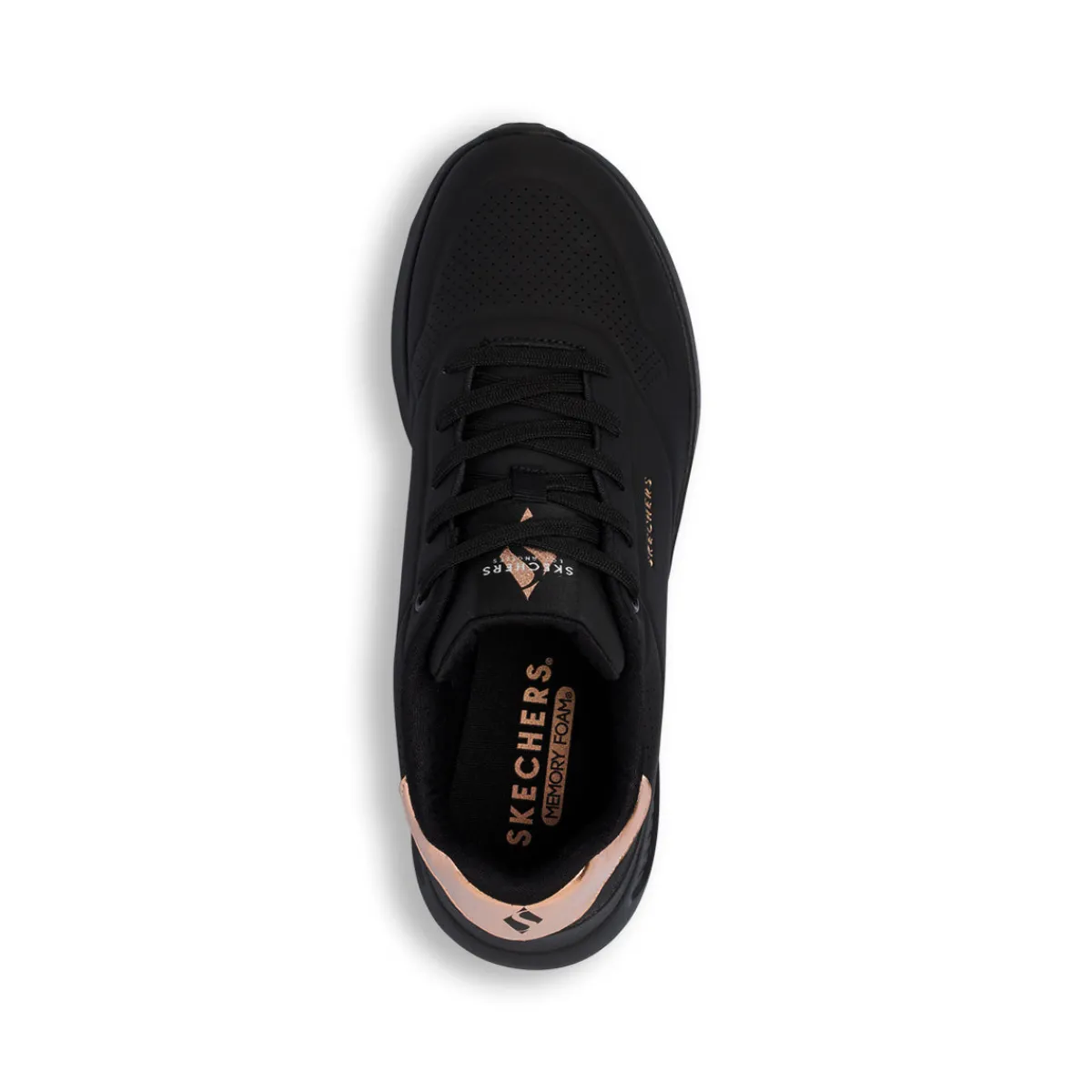 Outlet Sneakers nere da Donna con dettagli oro rosa UNO LITE Donna Sneakers|Sneakers Sport