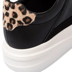 Hot Sneakers nere da Donna con inserto animalier leopardato Donna Sneakers Donna