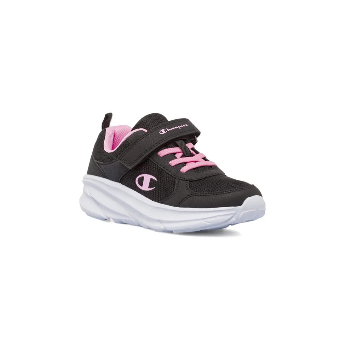 Sneakers nere e rosa da bambina con chisura a strappo Bambino Scarpe Sportive Da Bambino|Sneakers Sportive Bambina