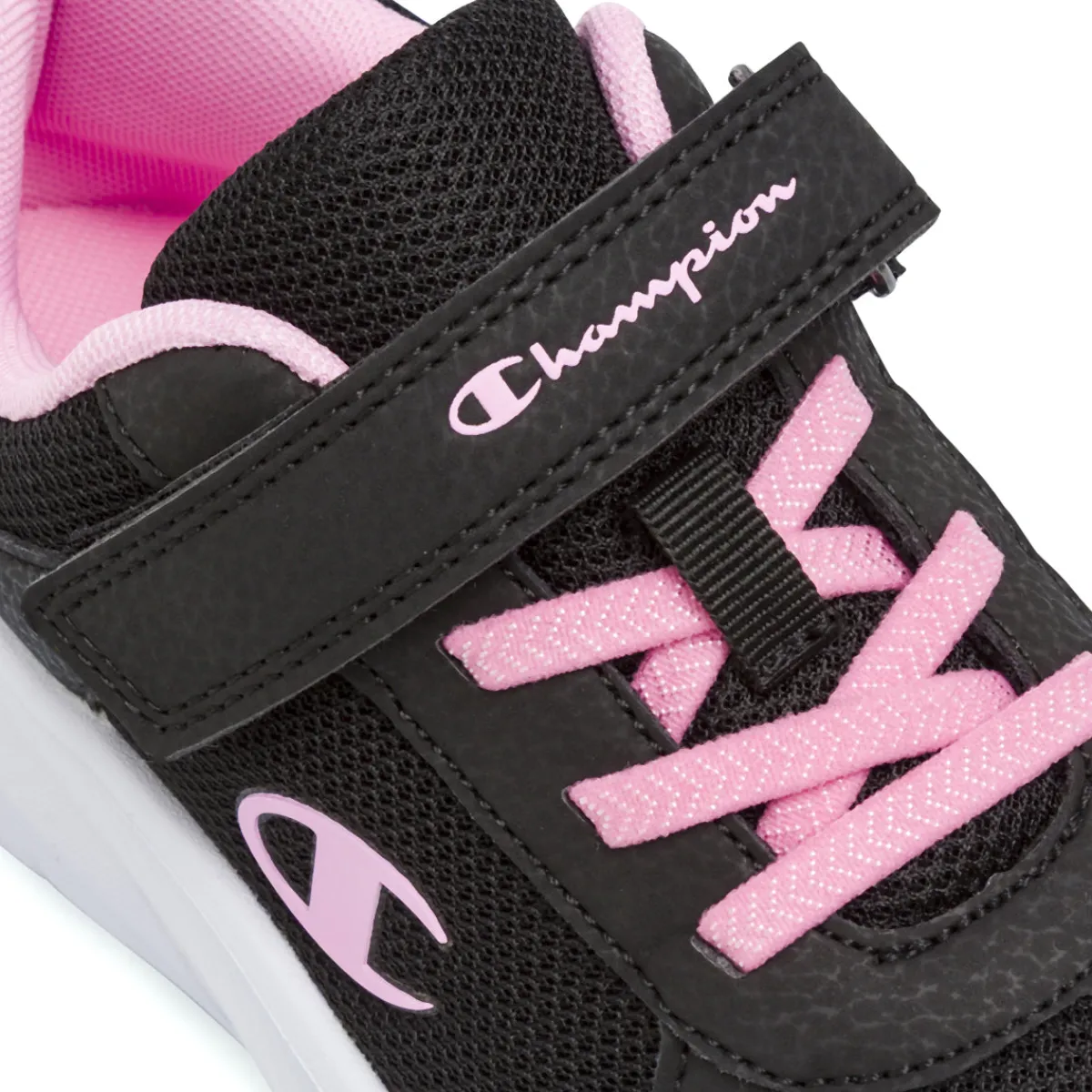Sneakers nere e rosa da bambina con chisura a strappo Bambino Scarpe Sportive Da Bambino|Sneakers Sportive Bambina