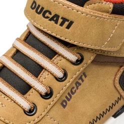 Outlet Sneakers ocra con inserti marroni da ragazzo con logo Bambino Sneakers Bambino|Scarpe Ragazzo