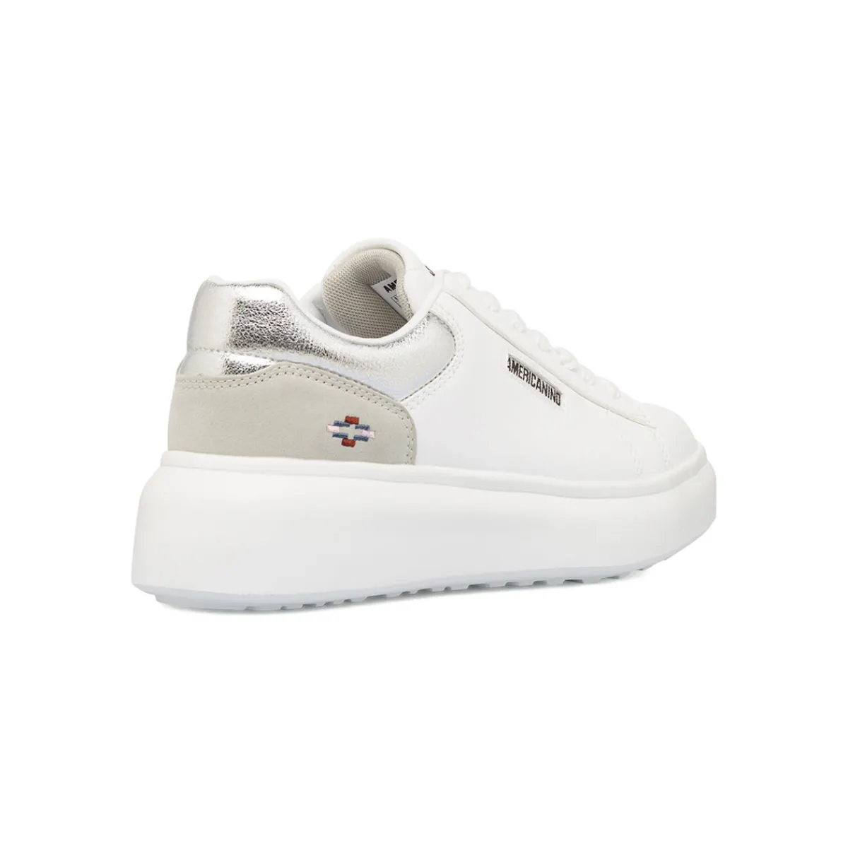 Discount Sneakers platform bianche da donna con dettaglio argento Donna Sneakers Donna