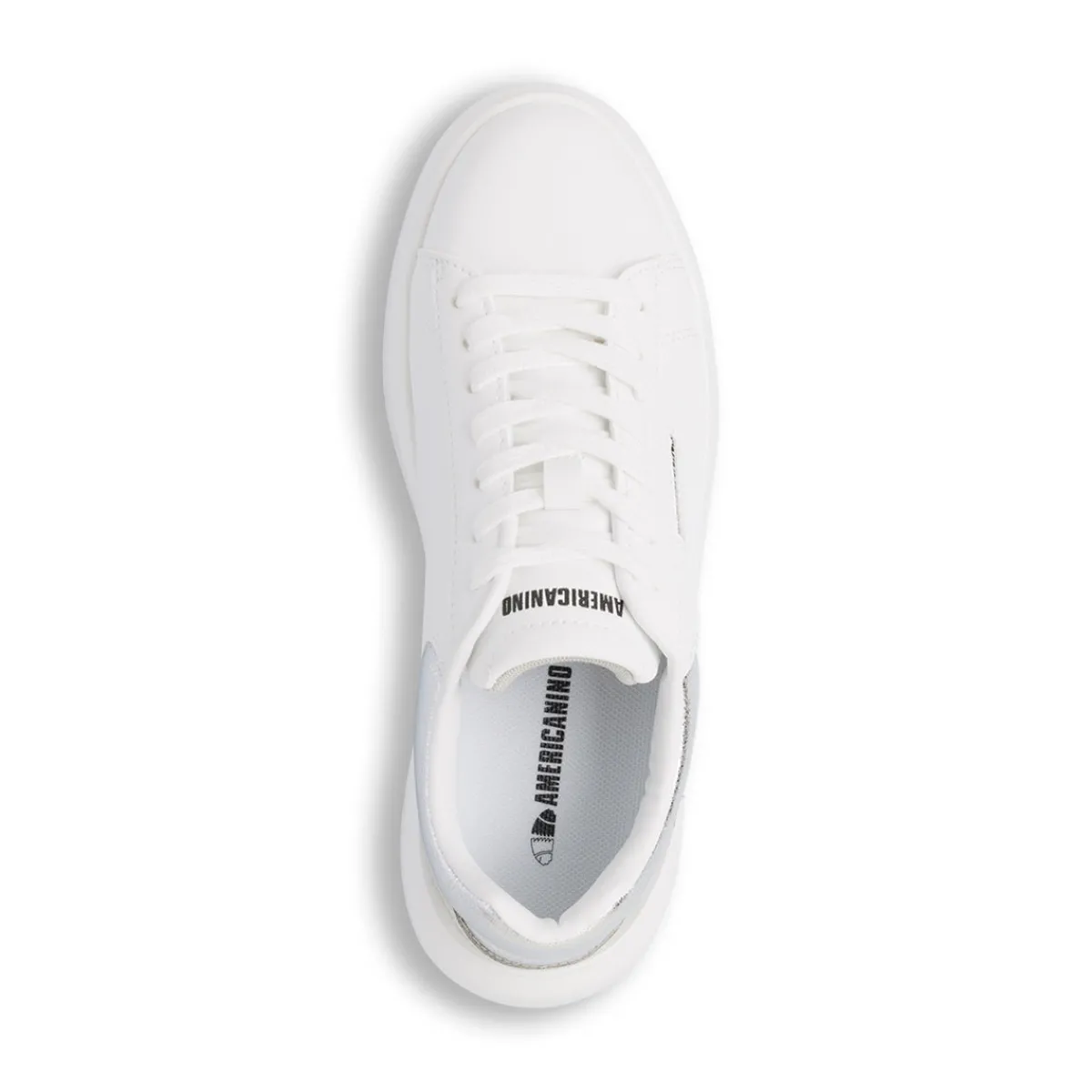 Discount Sneakers platform bianche da donna con dettaglio argento Donna Sneakers Donna