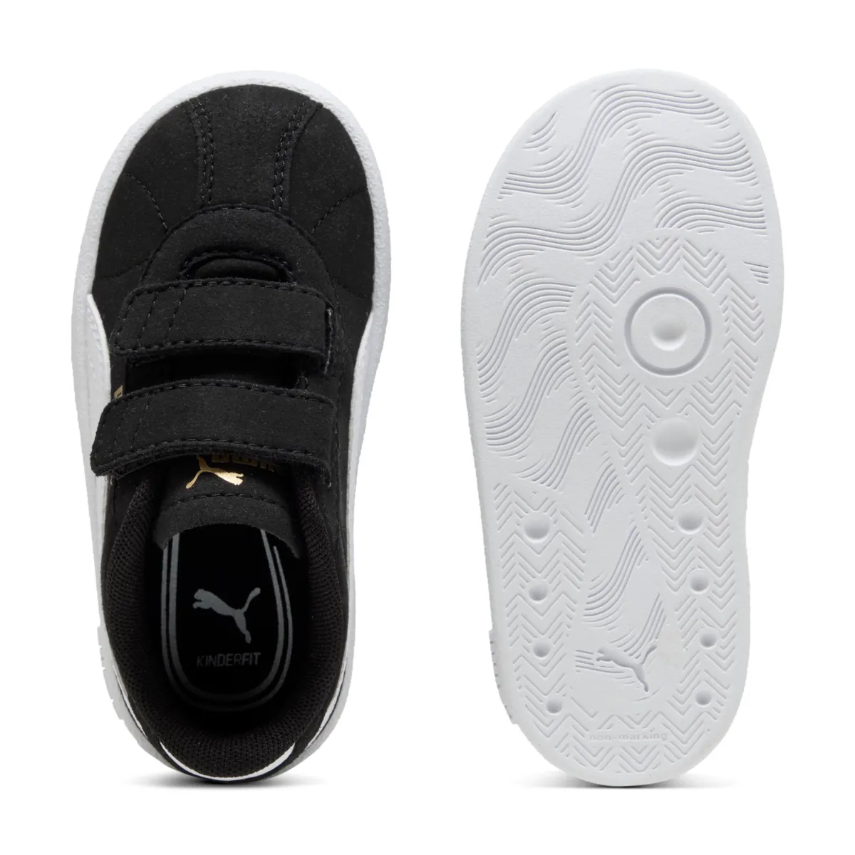 Clearance Sneakers primi passi bambina e bambino nere effetto scamosciato con strappo Club II V Bambino Scarpe Con Strappo Bambino|Scarpe Con Strappo Bambina