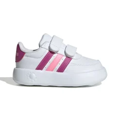 Online Sneakers primi passi bianche da bambina con strisce rosa e fucsia Breaknet 2.0 CF I Bambino Sneakers Sportive Bambina|Scarpe Con Strappo Bambina
