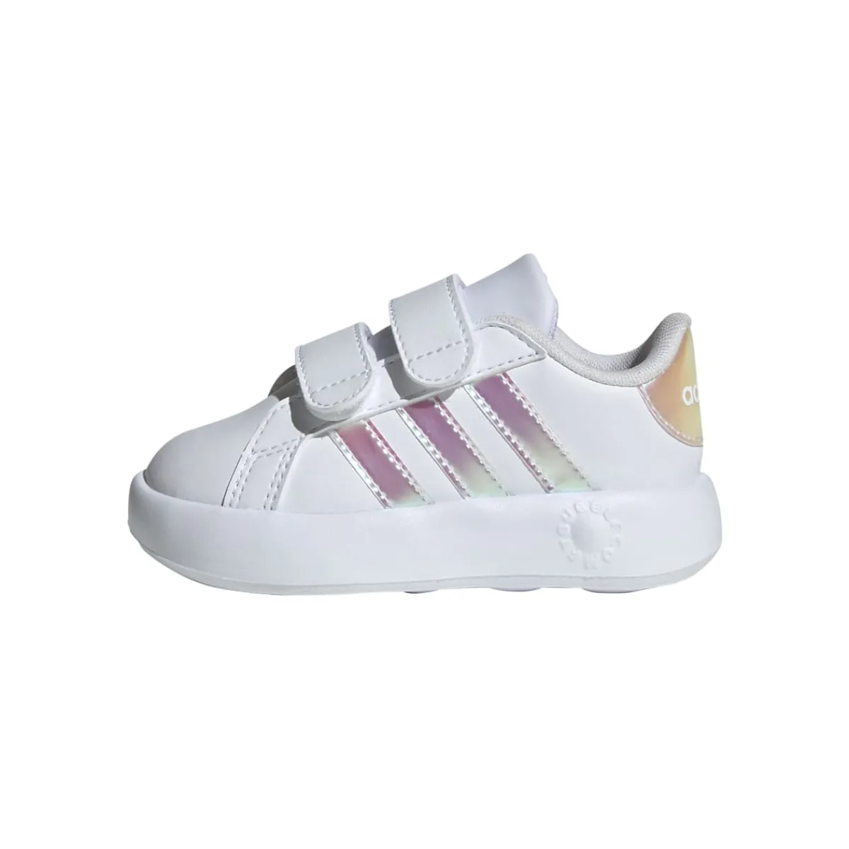 Outlet Sneakers primi passi bianche da bambina con dettagli iridescenti Grand Court 2.0 CF I Bambino Sneakers Sportive Bambina|Scarpe Con Strappo Bambina