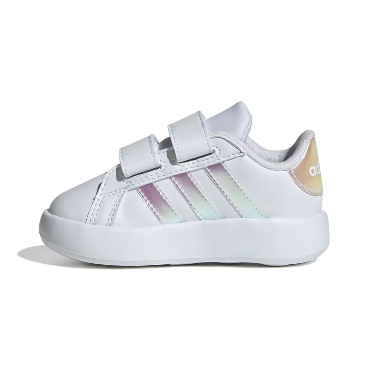 Outlet Sneakers primi passi bianche da bambina con dettagli iridescenti Grand Court 2.0 CF I Bambino Sneakers Sportive Bambina|Scarpe Con Strappo Bambina