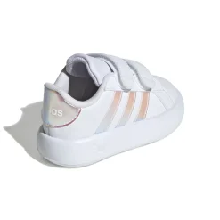 Outlet Sneakers primi passi bianche da bambina con dettagli iridescenti Grand Court 2.0 CF I Bambino Sneakers Sportive Bambina|Scarpe Con Strappo Bambina