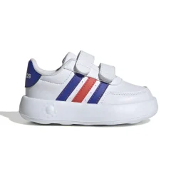 Hot Sneakers primi passi bianche da bambino con strisce blu e rosse Breaknet 2.0 CF I Bambino Primi Passi Bambino|Scarpe Con Strappo Bambino