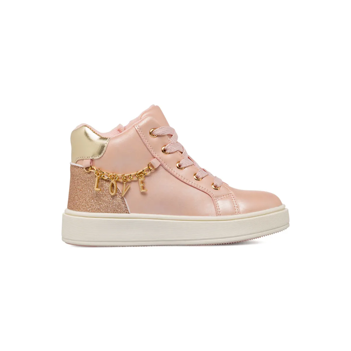 New Sneakers rosa da Bambina con dettagli glitter e ciondolo LOVE Bambino Sneakers Bambina