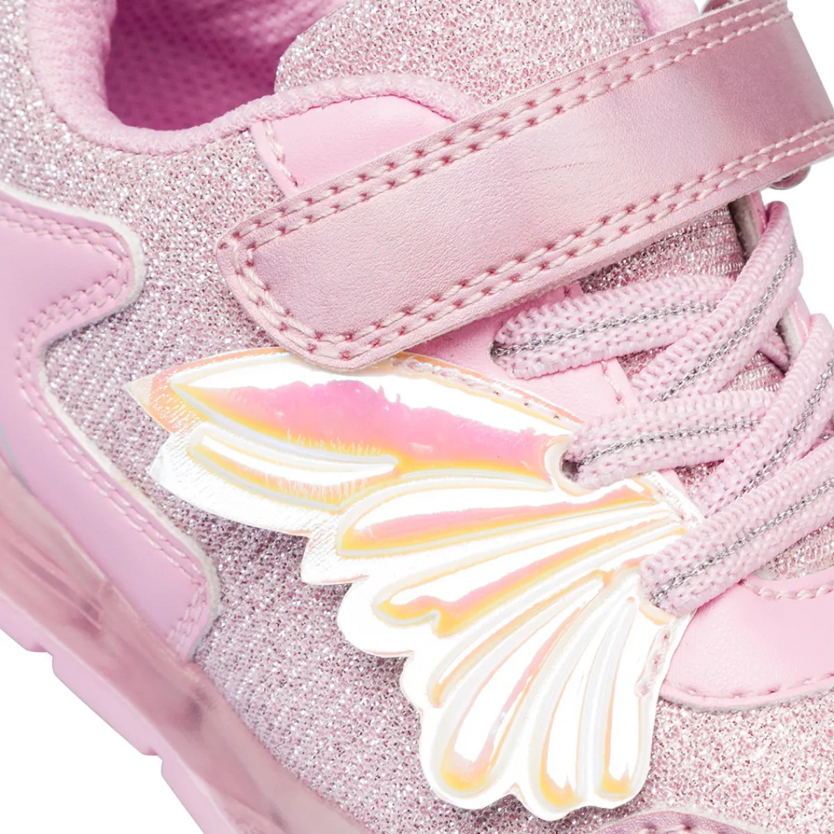 Sale Sneakers rosa da bambina con luci e dettagli iridescenti Bambino Sneakers Bambina|Scarpe Con Strappo Bambina