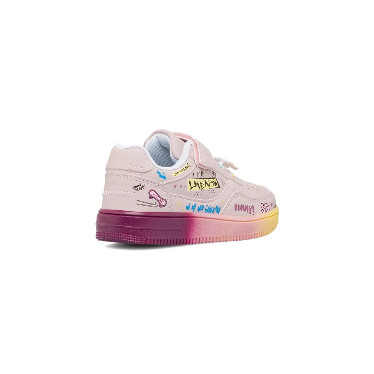 Outlet Sneakers rosa da bambina con stampe multicolore Bambino Sneakers Bambina