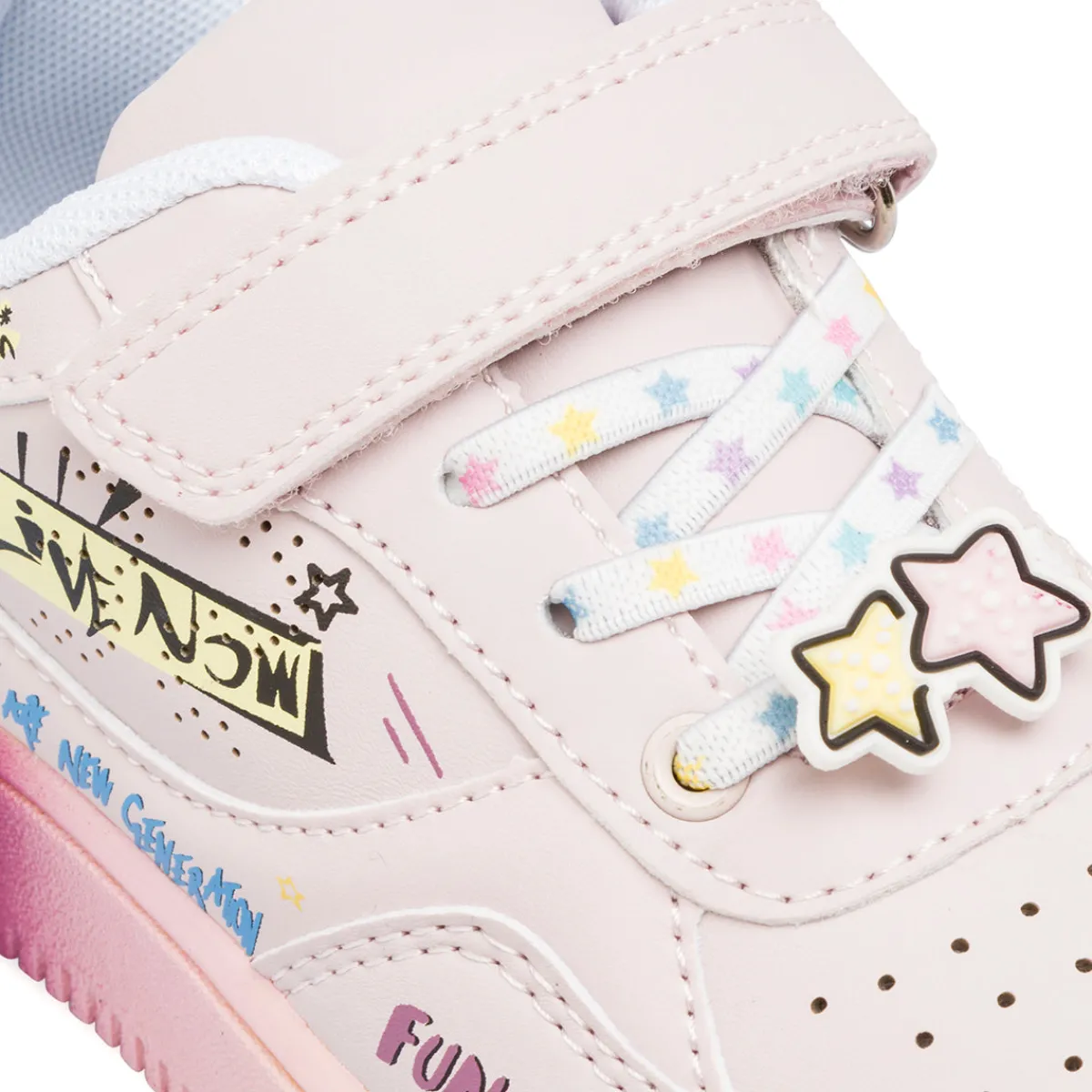 Outlet Sneakers rosa da bambina con stampe multicolore Bambino Sneakers Bambina