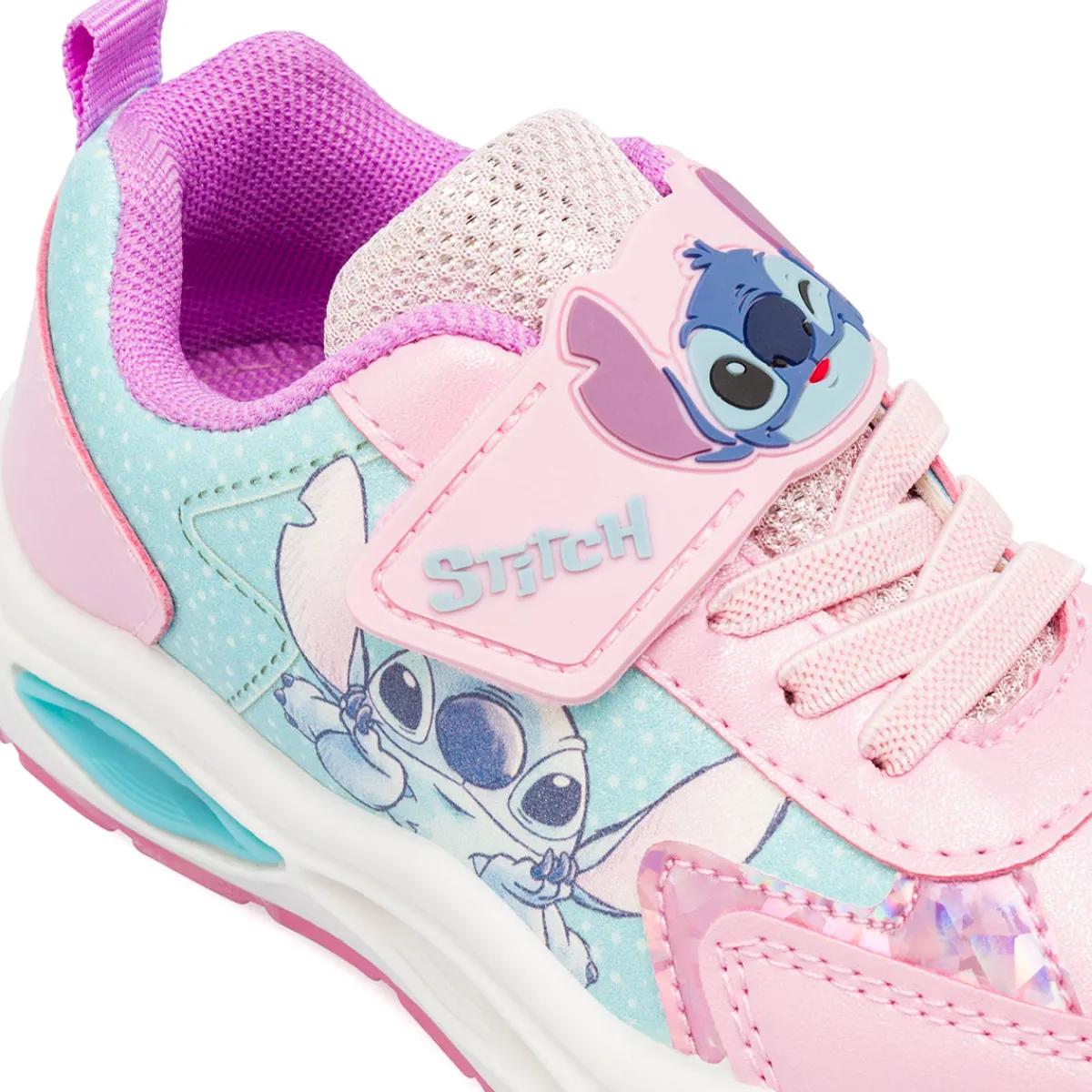 Sale Sneakers rosa e azzurre da Bambina con Luci e patch Bambino Sneakers Bambina|Scarpe Con Strappo Bambina