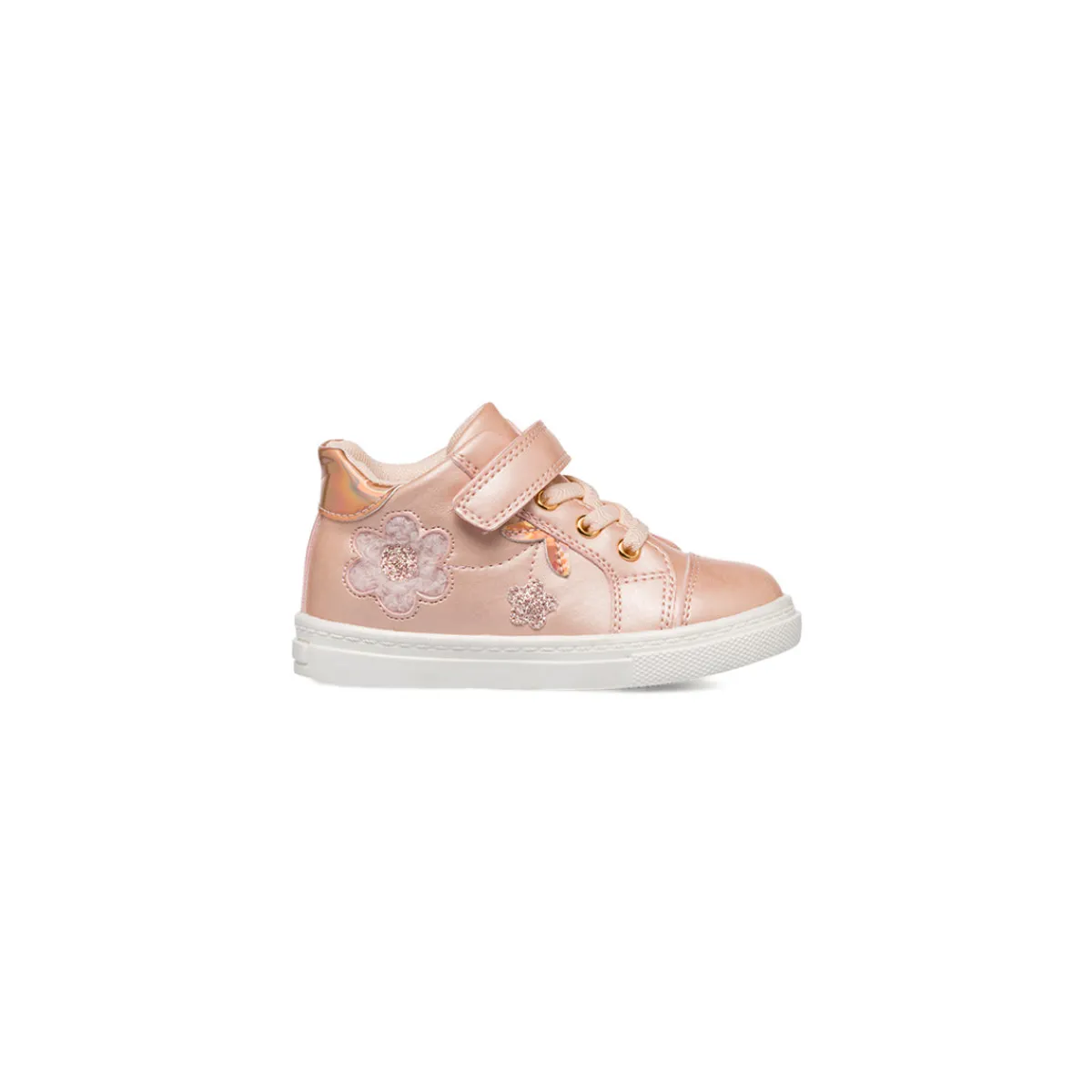 Sale Sneakers rosa effetto perlato da bambina primi passi con dettagli fiori Bambino Scarpe Con Strappo Bambina|Primi Passi Bambina