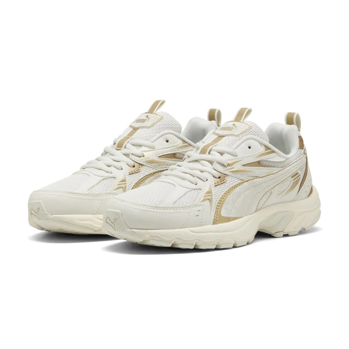 Sale Sneakers Rétro biannco off-white e oro da Donna Milenio Tech Donna Sneakers Rétro|Sneakers Retro Running