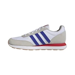 Discount Sneakers Rétro da Uomo bianche in pelle con dettagli blu e rossi Run 60s Uomo Sneakers Retro Running|Sneakers Rétro