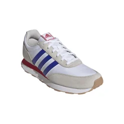 Discount Sneakers Rétro da Uomo bianche in pelle con dettagli blu e rossi Run 60s Uomo Sneakers Retro Running|Sneakers Rétro
