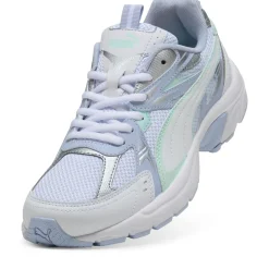 New Sneakers Rétro running da donna bianche con dettagli verdi e azzurri Milenio Tech Donna Sneakers Retro Running|Sneakers Rétro