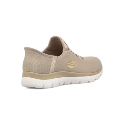 Hot Sneakers slip-on taupe da donna con inserti oro Summits Donna Scarpe Per Camminare|Scarpe Da Running