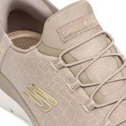 Hot Sneakers slip-on taupe da donna con inserti oro Summits Donna Scarpe Per Camminare|Scarpe Da Running