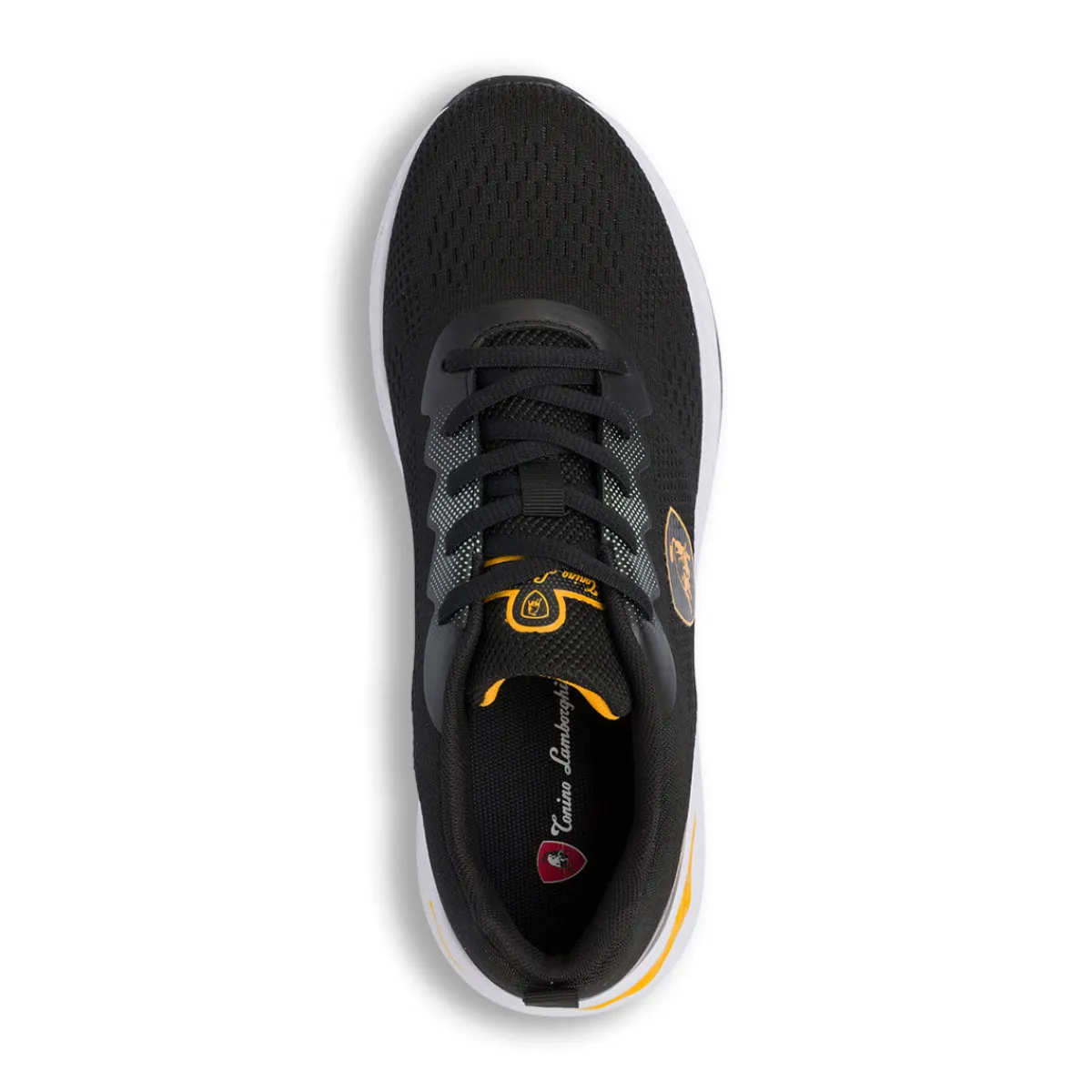 Hot Sneakers sportive da uomo nere con dettagli gialli e con logo Uomo Scarpe Da Running|Scarpe Da Palestra