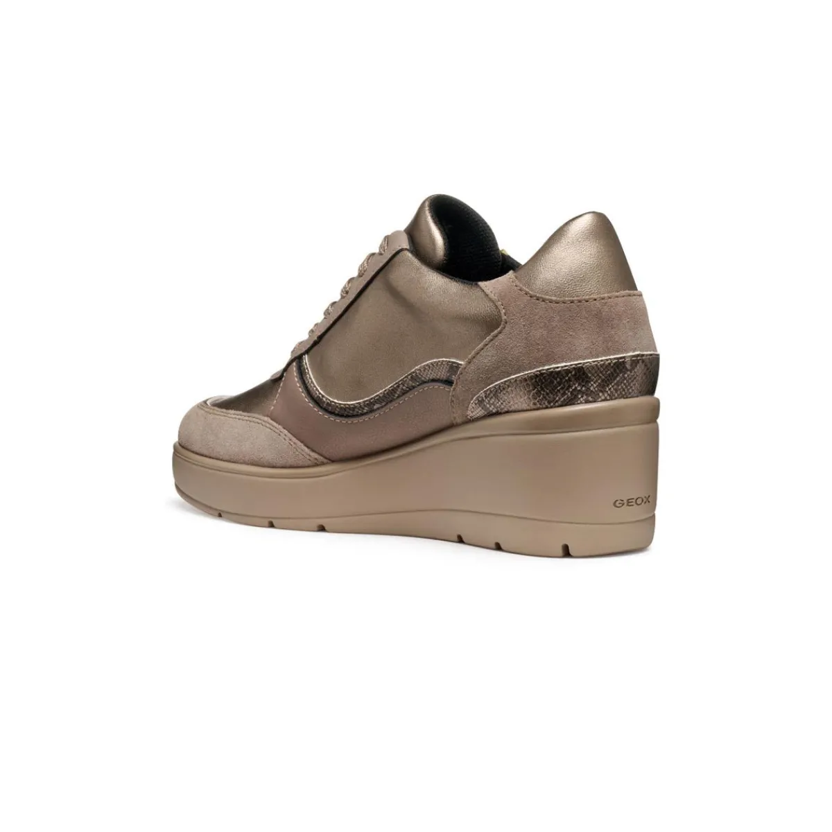 Hot Sneakers taupe da Donna con zeppa e zip Donna Sneakers Donna