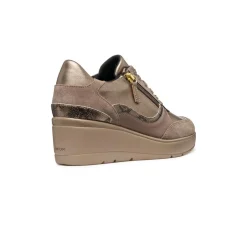 Hot Sneakers taupe da Donna con zeppa e zip Donna Sneakers Donna