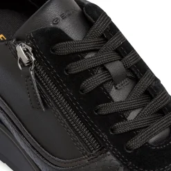 Hot Sneakers traspiranti da donna nere in pelle con rialzo Donna Sneakers Donna