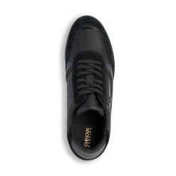 Hot Sneakers traspiranti da donna nere in pelle con rialzo Donna Sneakers Donna