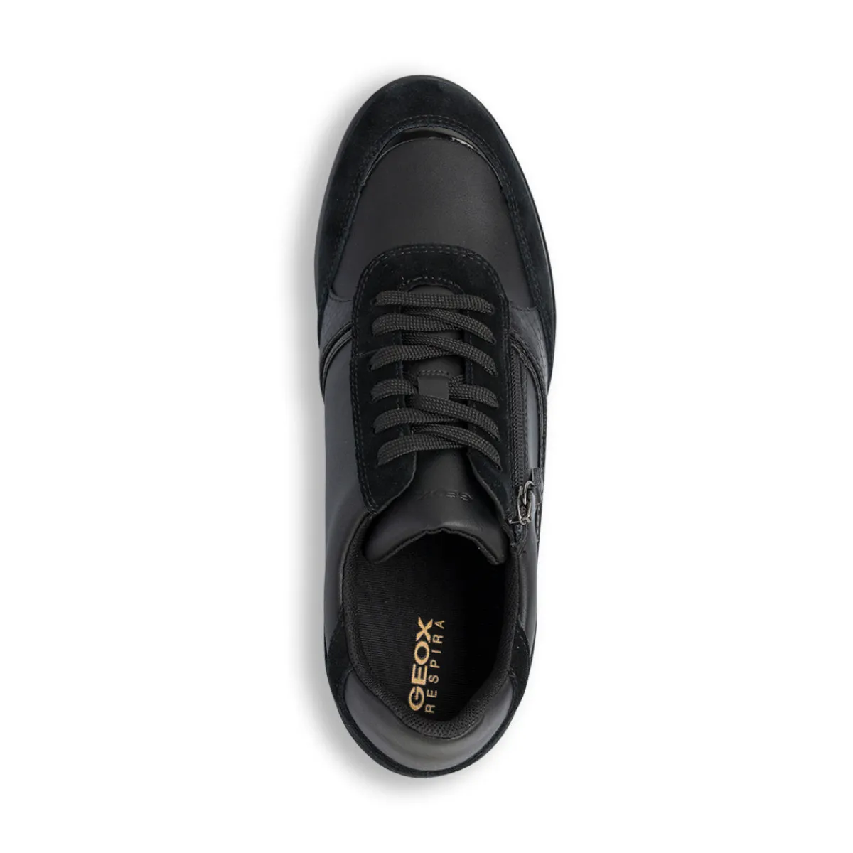 Hot Sneakers traspiranti da donna nere in pelle con rialzo Donna Sneakers Donna