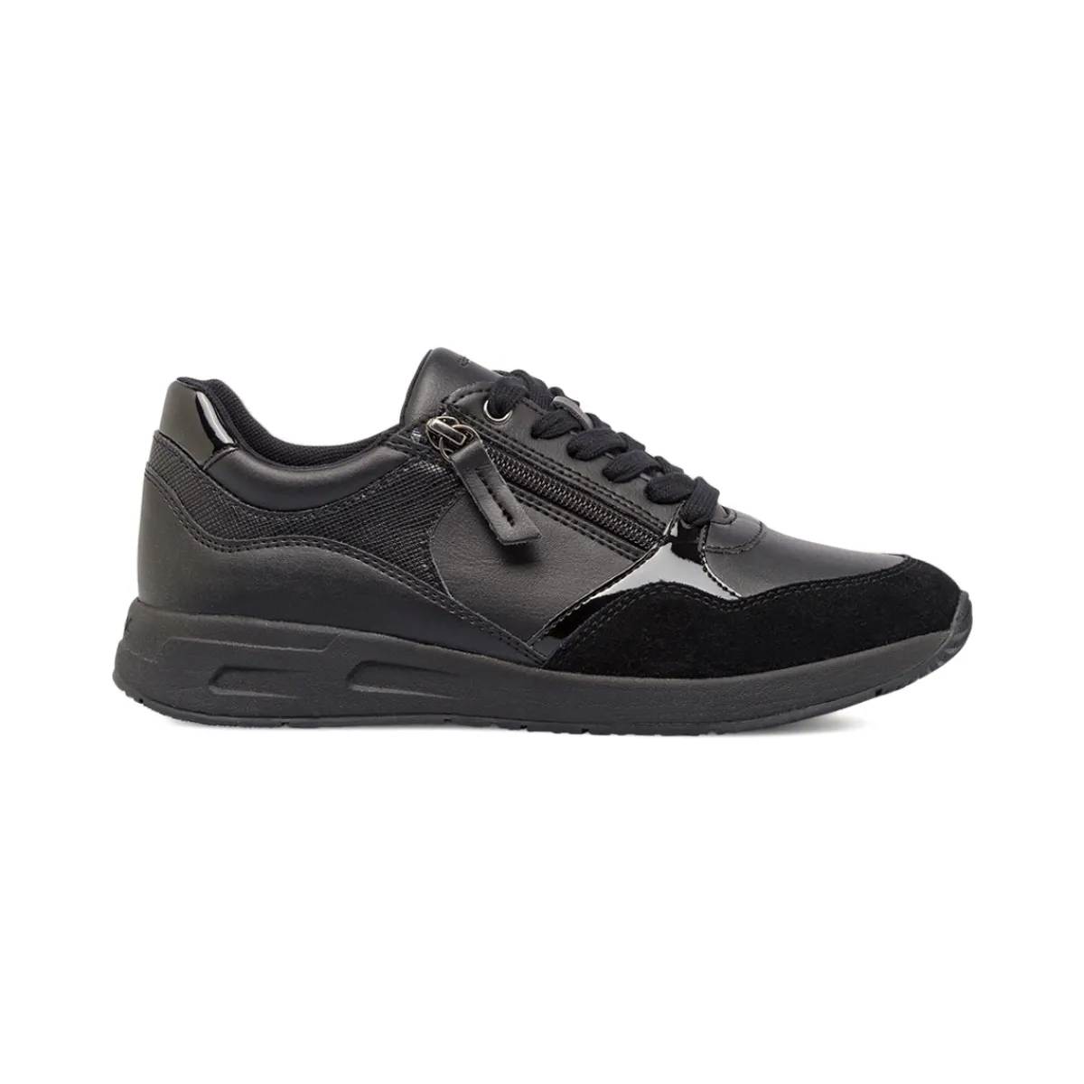 Outlet Sneakers traspiranti nere da donna con inserto zip Donna Sneakers Donna