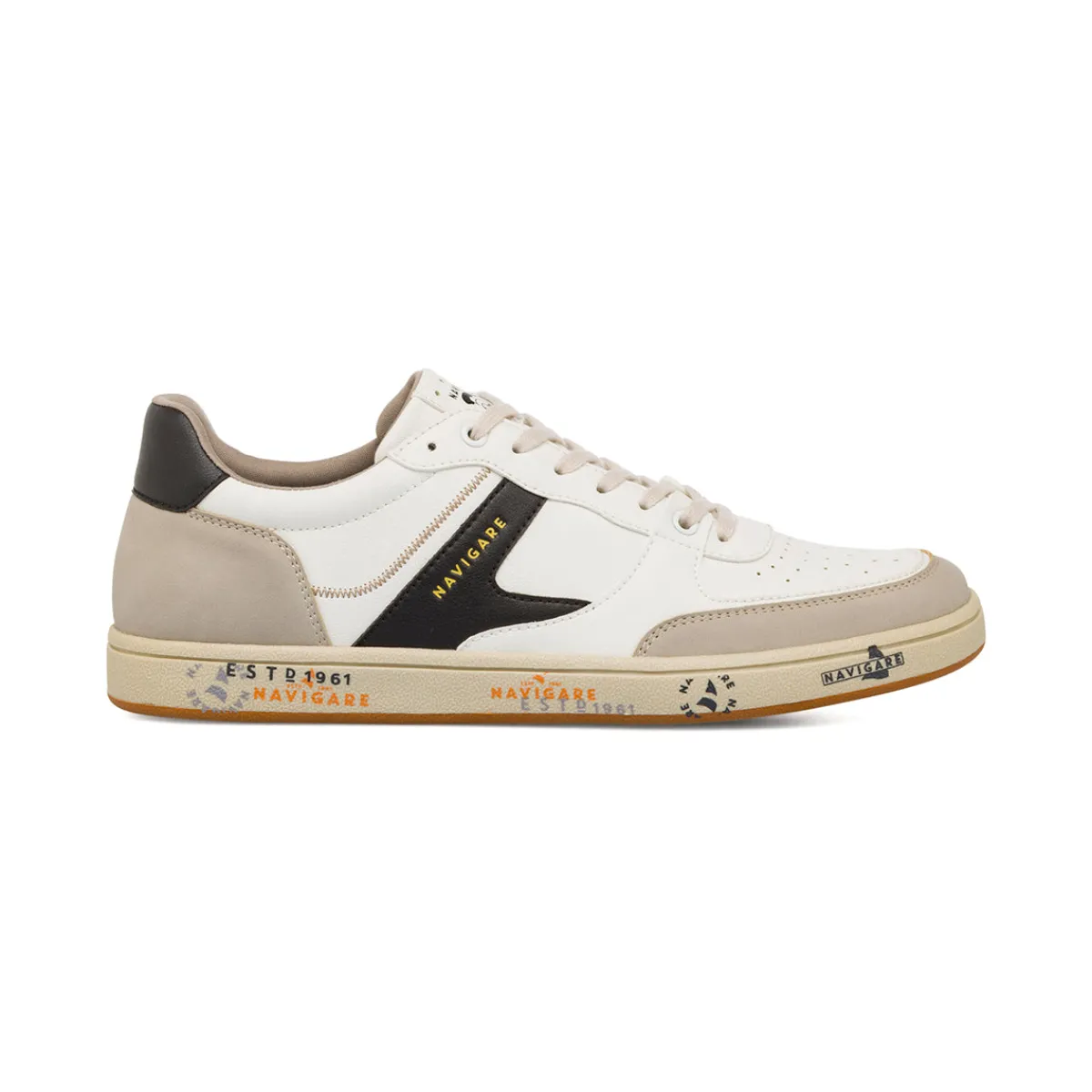 Hot Sneakers uomo bianche con dettagli neri urban style Uomo Sneakers Uomo