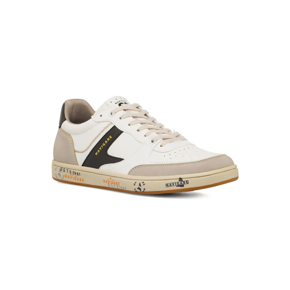 Hot Sneakers uomo bianche con dettagli neri urban style Uomo Sneakers Uomo