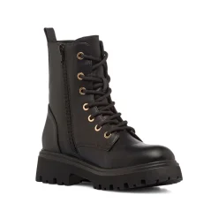 Hot Stivaletti Anfibi neri da Donna con dettagli oro Donna Scarponcini E Anfibi Donna