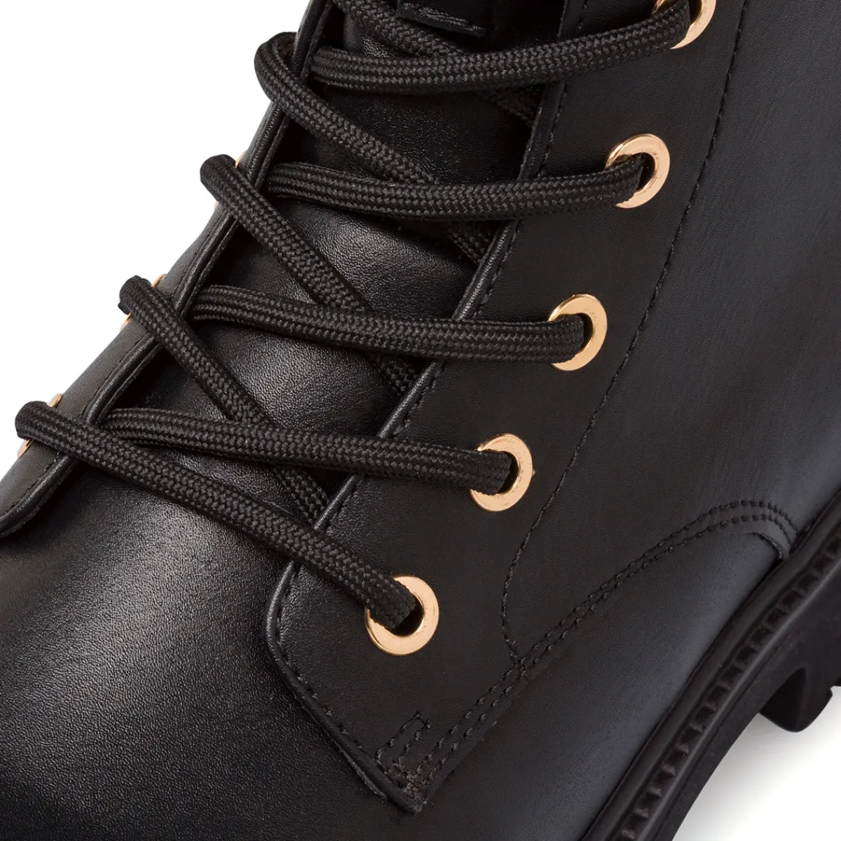 Hot Stivaletti Anfibi neri da Donna con dettagli oro Donna Scarponcini E Anfibi Donna