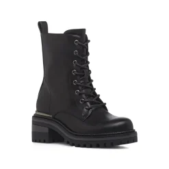 Best Stivaletti Anfibi neri da Donna in pelle con allacciatura Donna Stivali Donna|Stivaletti Donna