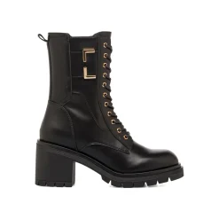 Online Stivaletti Anfibi neri da Donna con allacciatura e fibbie Donna Stivaletti Donna